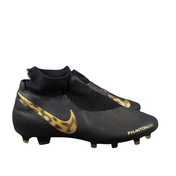 Nike Shoes Mens 7 Soccer Cleats Phantom Vision Pro FG Black Gold Athletic Sport - Picture 1 of 14